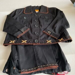Ruby Rd. Black Jean Jacket Sz 12 and Capris Sz 10 2pc Set
